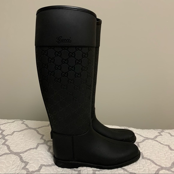 Gucci Knee High Rubber Rainboots - Picture 1 of 6